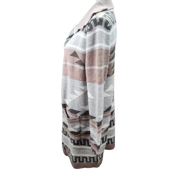 NWT Natural Reflections Aztec Arrow Print Coatigan Small Boho Cardigan Sweater - Picture 9 of 15